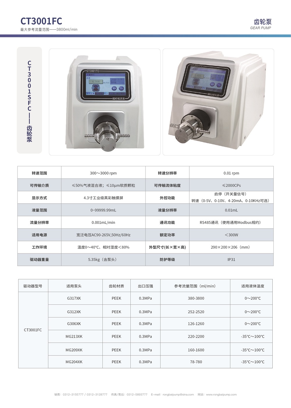 CT3001FC觸摸屏實(shí)驗(yàn)室齒輪泵畫冊